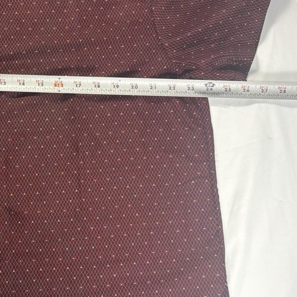 Mens XL Maroon Black Geometric Button Shirt Y2K Club Party Casual Short Sleeve - Picture 6 of 11